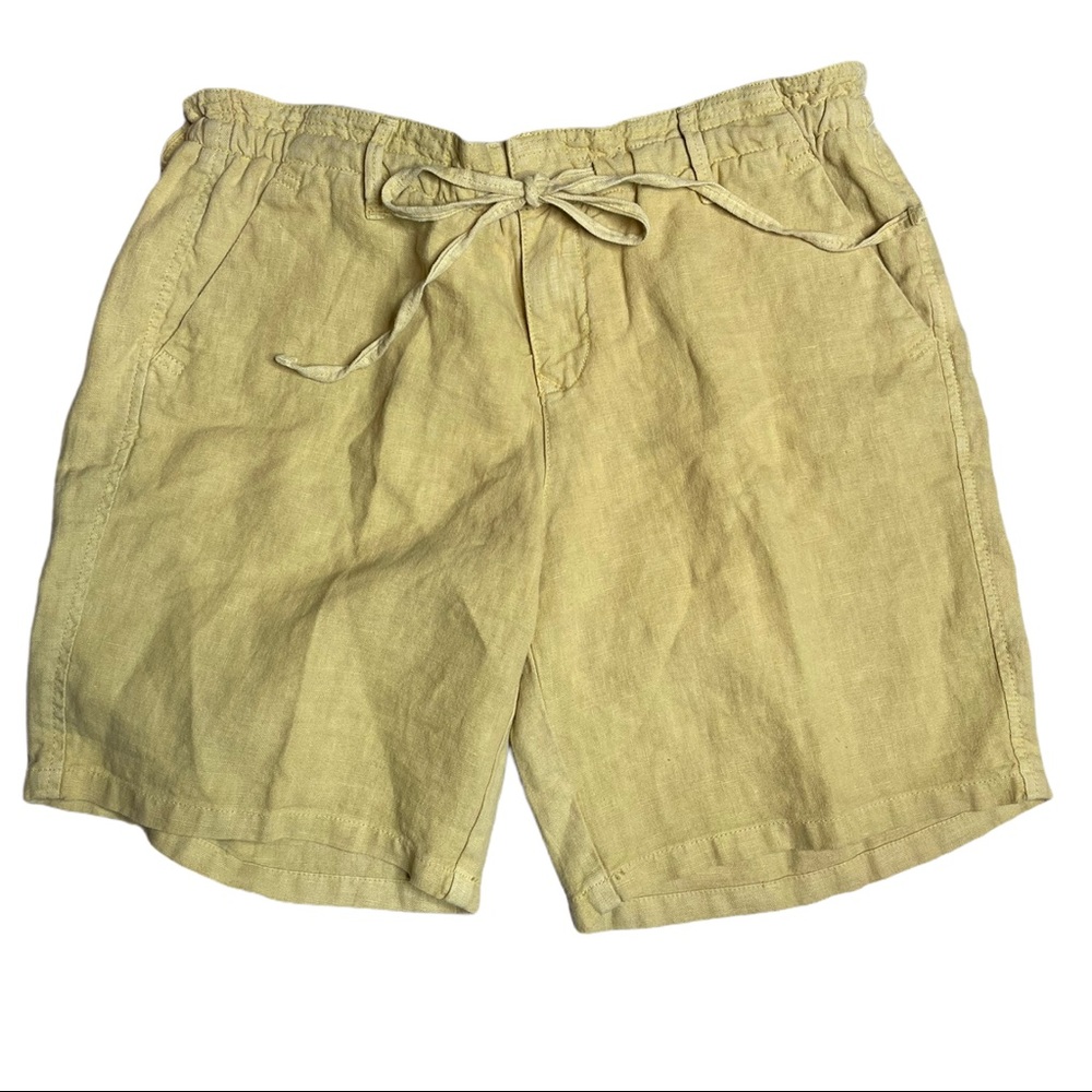 NWT Anthropologie Level 99 Minimalist 100% Linen Drawstring Shorts